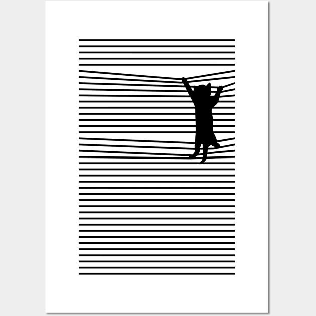 Cat vs Blinds Wall Art by Astroman_Joe